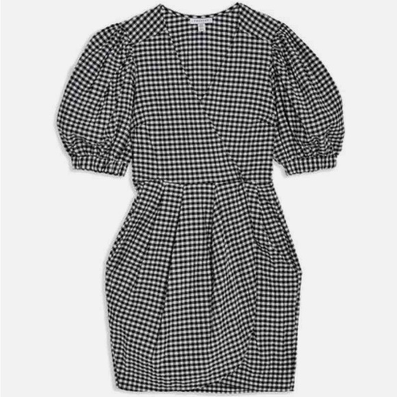 TOPSHOP NEW Gingham Wrap Tulip Dress - Picture 3 of 7